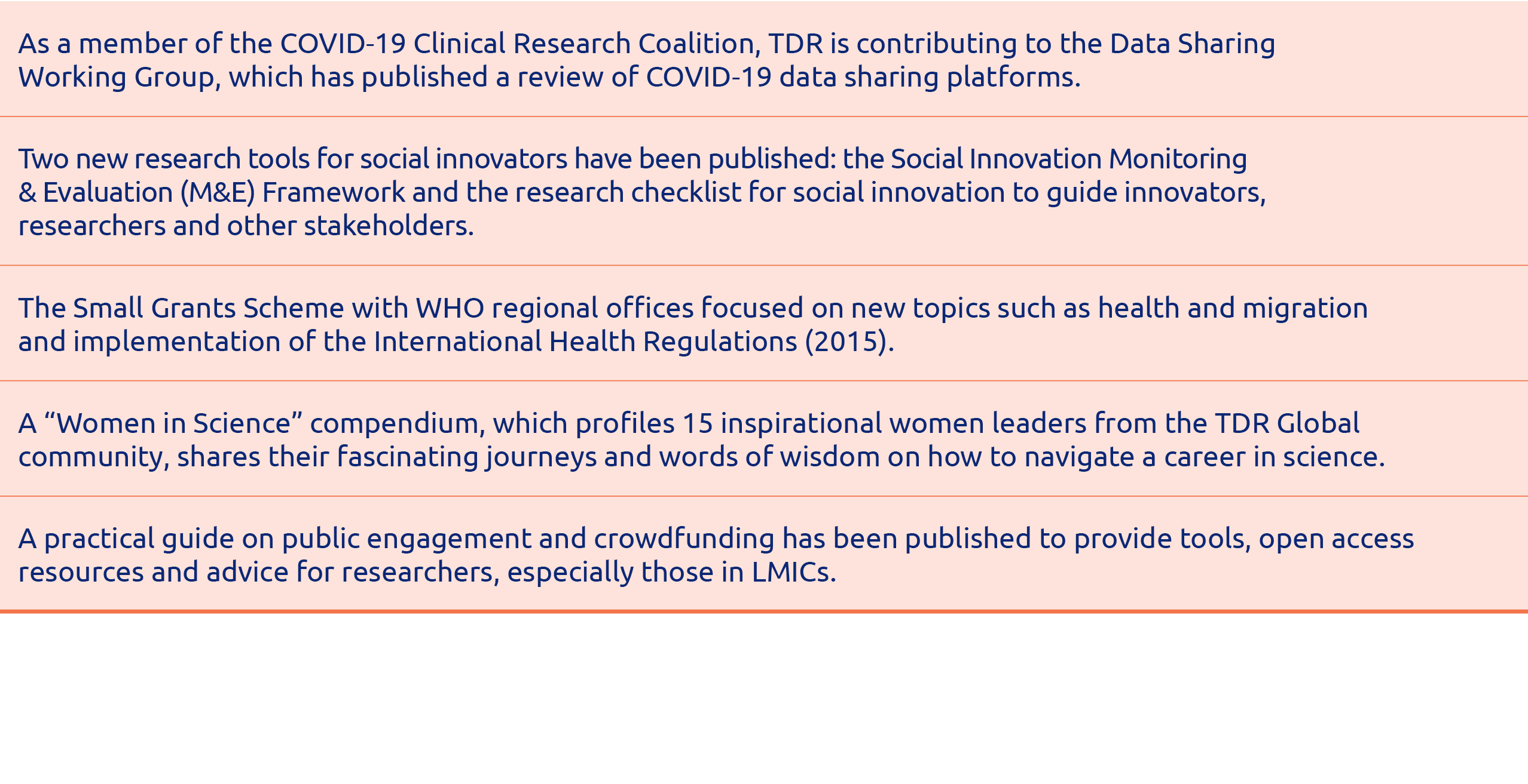As a member of the COVID-19 Clinical Research Coalition, TDR is contributing to the Data Sharing Working Group, which   