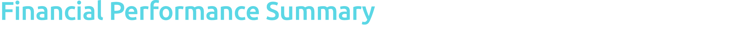 Financial Performance Summary
